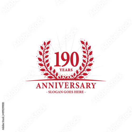 190 years celebrating anniversary logo. 190th years anniversary design template. Vector and illustration. 