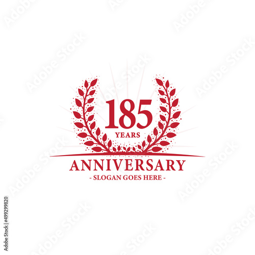 185 years celebrating anniversary logo. 185th years anniversary design template. Vector and illustration. 