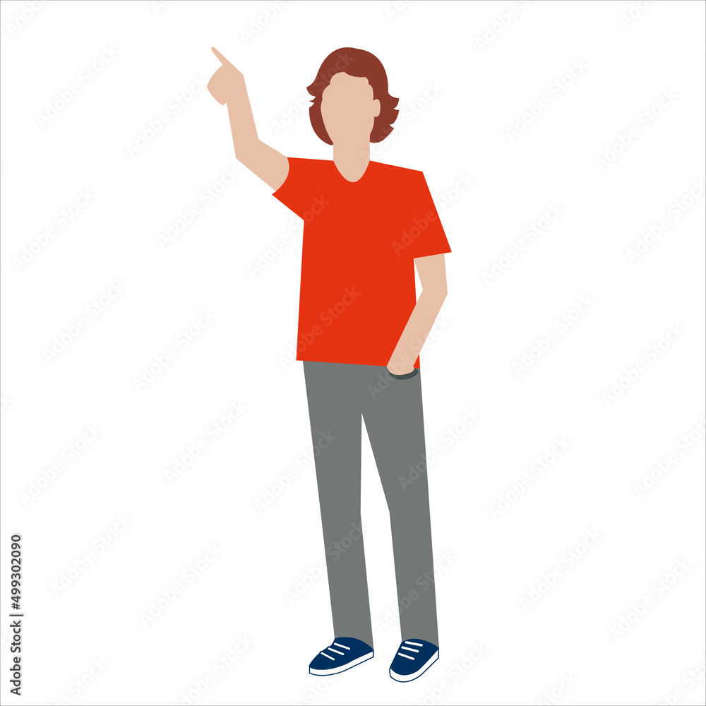 Young male student shows up on a white background Young male student shows up on a white background