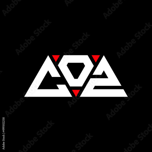 COZ triangle letter logo design with triangle shape. COZ triangle logo design monogram. COZ triangle vector logo template with red color. COZ triangular logo Simple, Elegant, and Luxurious Logo...