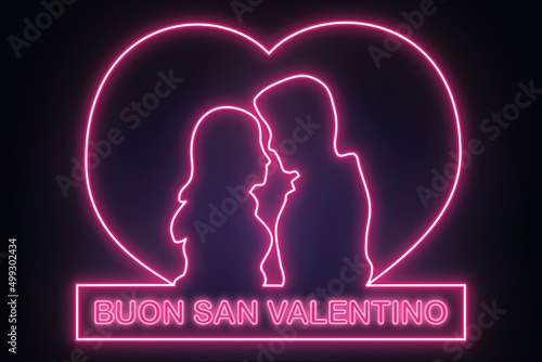 Photos Biglietto di auguri, un cuore attorno a una coppia di un uomo e una donna, scrit