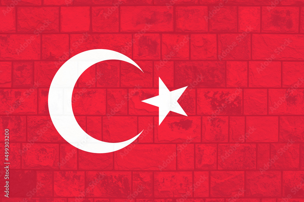 Obraz premium Turkey flag. Vintage Turkish style 