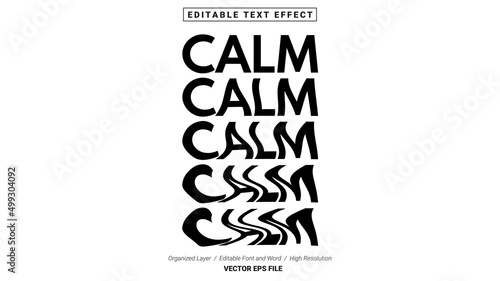 Editable Calm Font Typography Template Text Effect Style Lettering Vector Illustration Logo