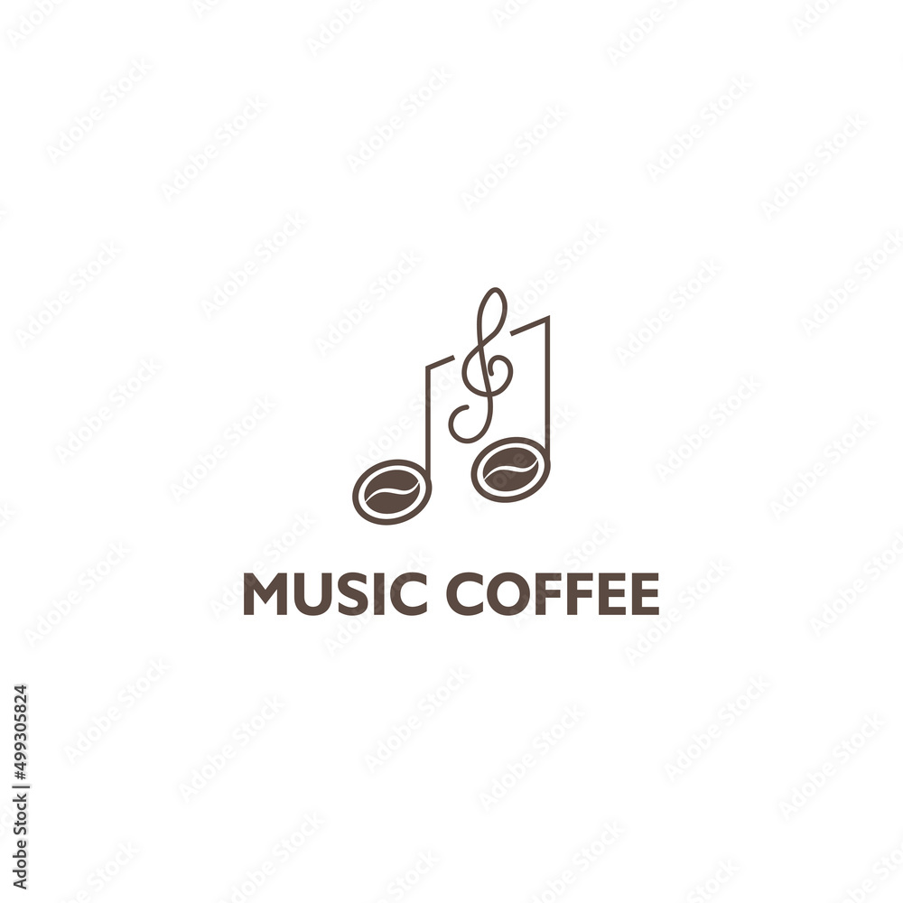 coffee music logo illustration design vector