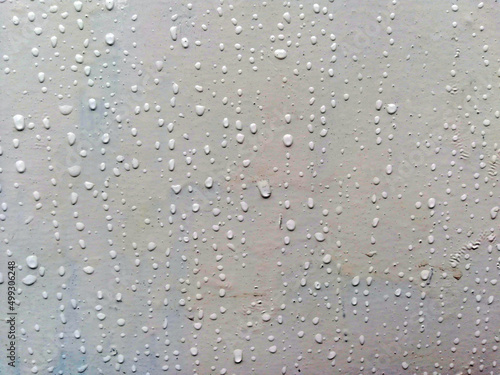 Water drops on the white door