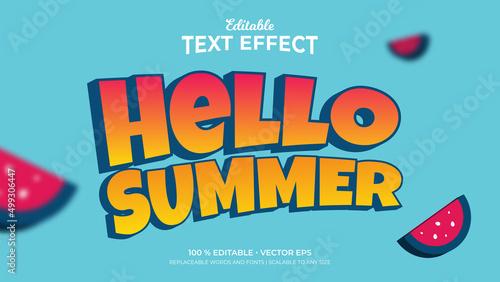 Hello Summer Editable Text Effects