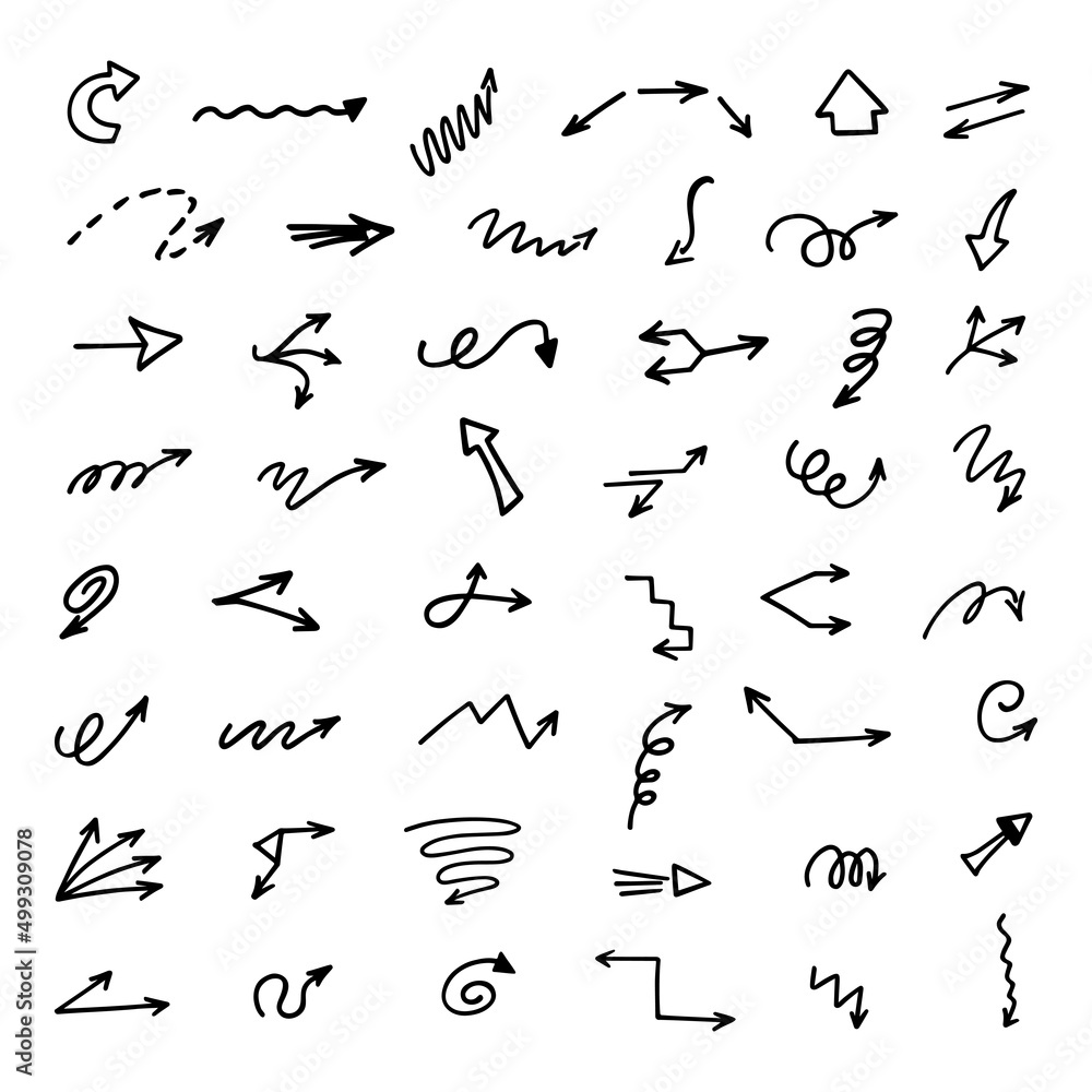 Vector set of hand drawn arrows, elements for presentation Vector set of hand drawn arrows, elements for presentation
