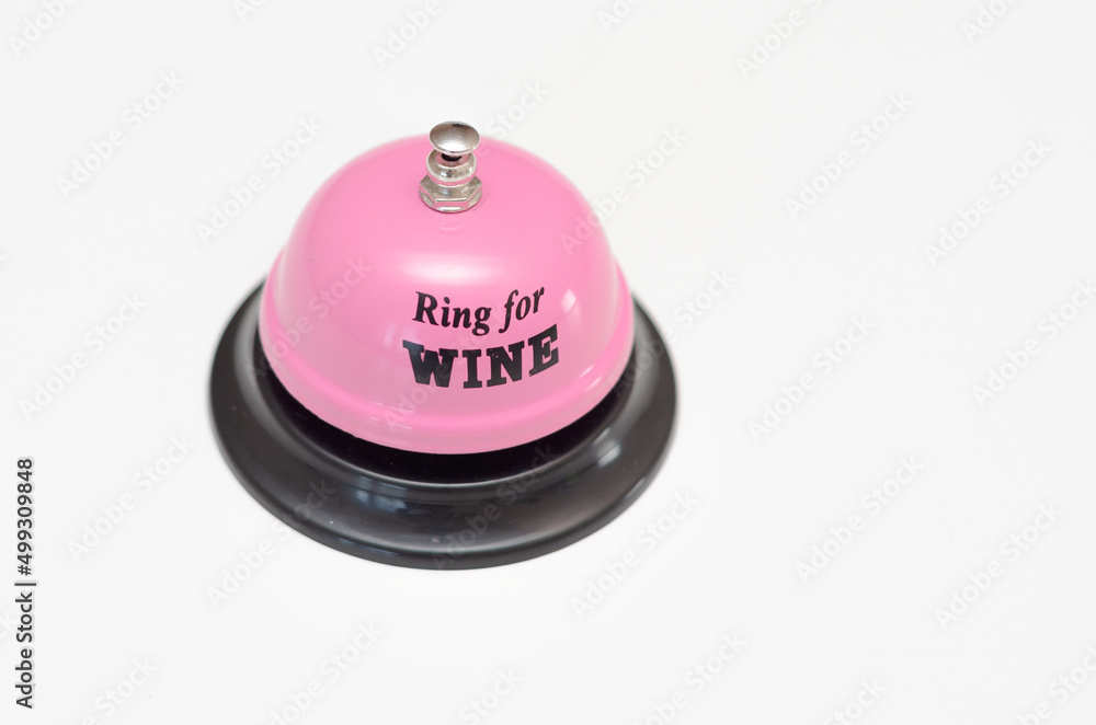 pink table bell isolated on white background pink table bell isolated on white background