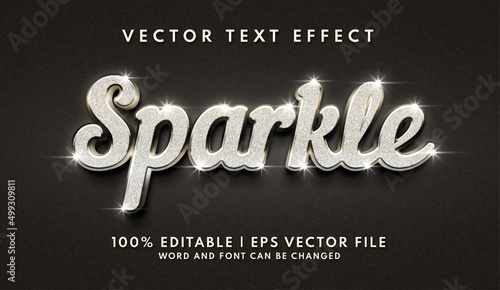 Sparkle editable text effect template photo