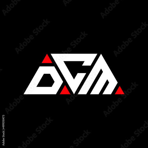 DCM triangle letter logo design with triangle shape. DCM triangle logo design monogram. DCM triangle vector logo template with red color. DCM triangular logo Simple, Elegant, and Luxurious Logo... photo