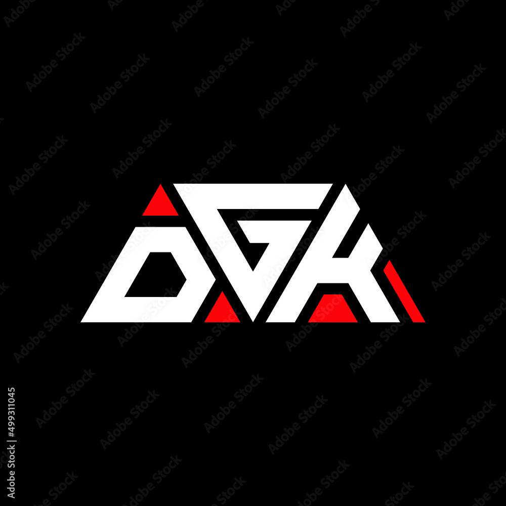DGK triangle letter logo design with triangle shape. DGK triangle logo ...