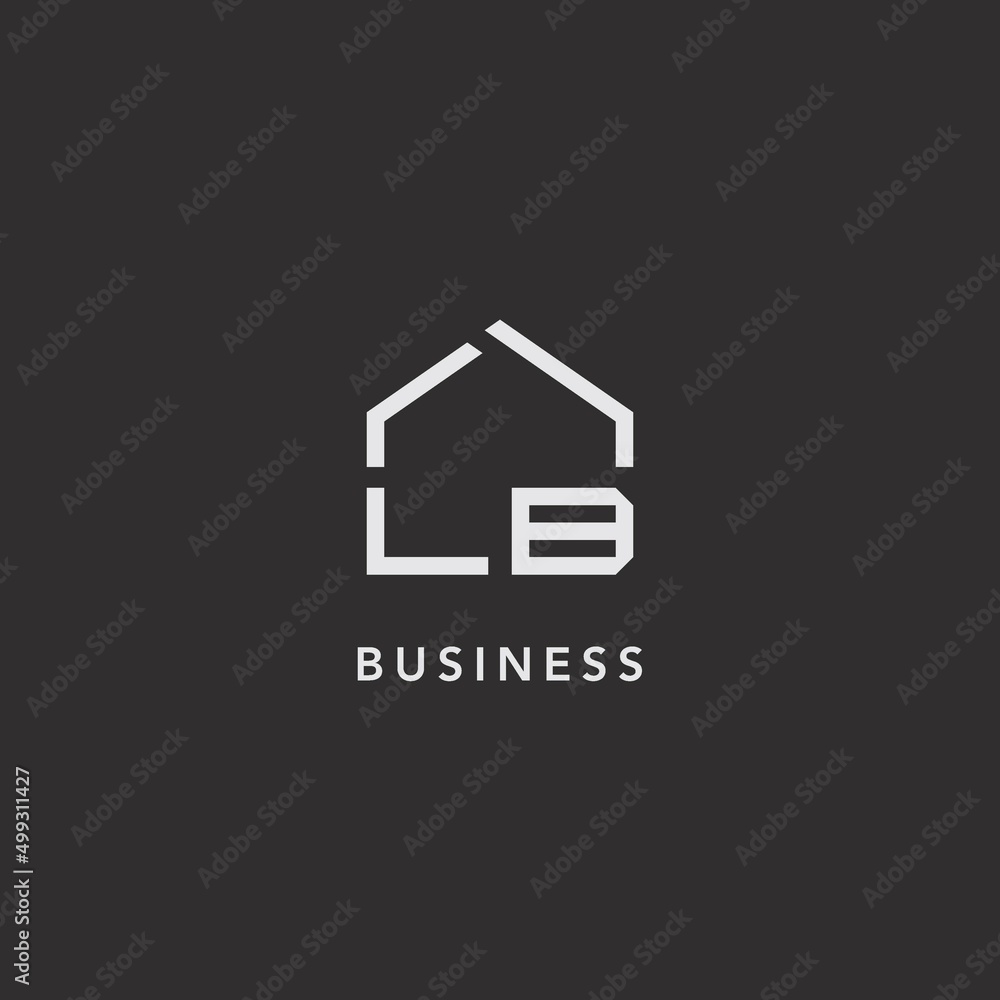Initials LB roof real estate logo design Stock Vector Adobe Stock