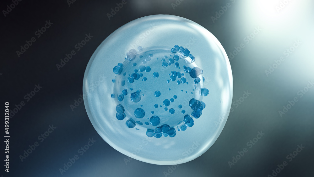 Cinematic CELL in a laboratory setting. 3D Rendering. Cinematic CELL in a laboratory setting. 3D Rendering.