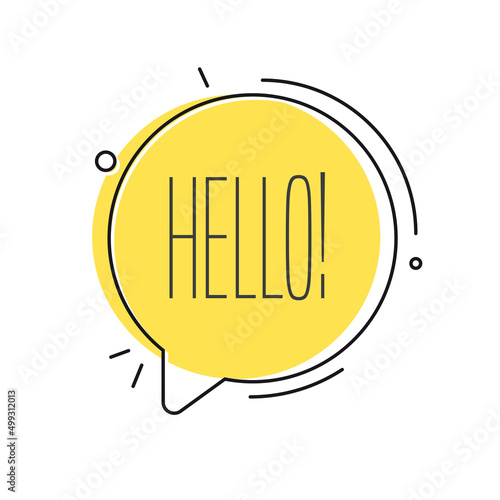 Hello Speech Bubble Color Vector Icon