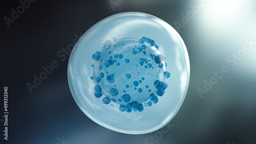 Cinematic CELL in a laboratory setting. 3D Rendering.