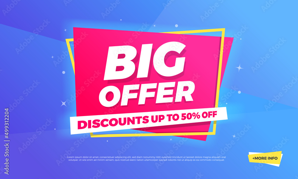 Big Offer Discounts Up To 50% Off Shopping Banner