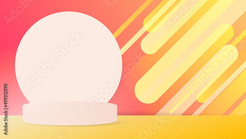 White Podium on yellow and red  background , Flat Modern design , illustration Vector EPS 10