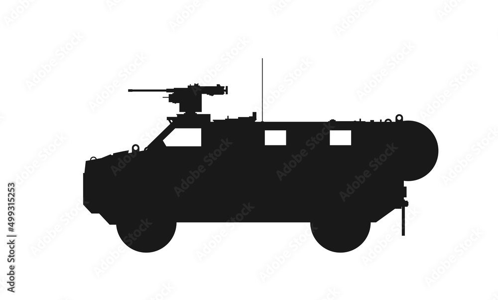 Bushmaster protected mobility vehicle. war and army symbol. isolated vector image for military concepts