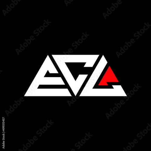 ECL triangle letter logo design with triangle shape. ECL triangle logo design monogram. ECL triangle vector logo template with red color. ECL triangular logo Simple, Elegant, and Luxurious Logo...