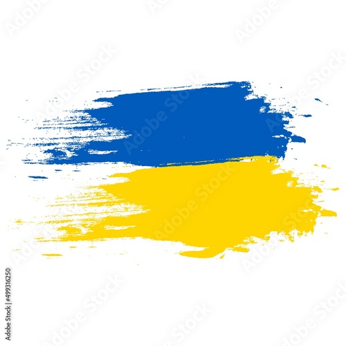 Ukraine flag vector illustration. Ukrainian flag blue and yellow colors texture. Heart, love for Ukraine. Save Ukraine from Russia.