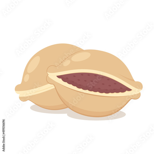 Dorayaki vector illustration. Dorayaki is a Japanese snack. Dorayaki is a Japanese snack.