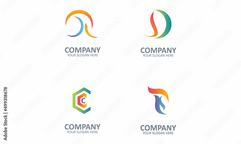 Abstract Colorful Logo Design Elements Abstract Colorful Logo Design Elements
