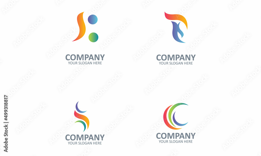 Abstract Colorful Logo Design Elements Abstract Colorful Logo Design Elements