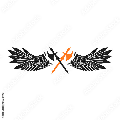 vector two axes with wings