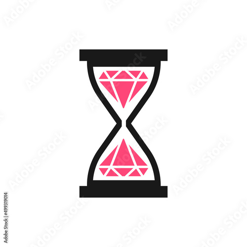 vector hourglass with diamond concept