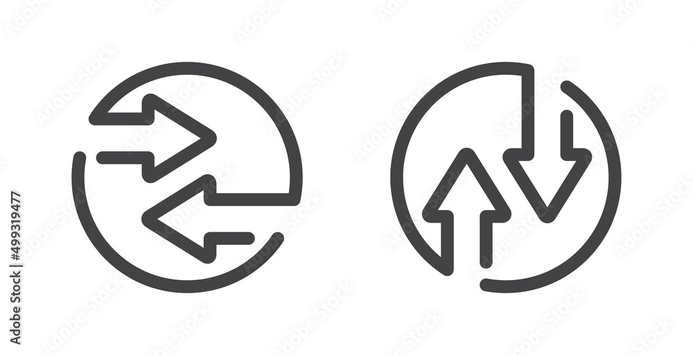 vector illustration of a two way arrow, alternating current, simple outline design. vector illustration of a two way arrow, alternating current, simple outline design.