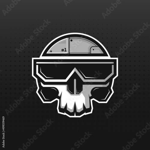 modern skull illustration