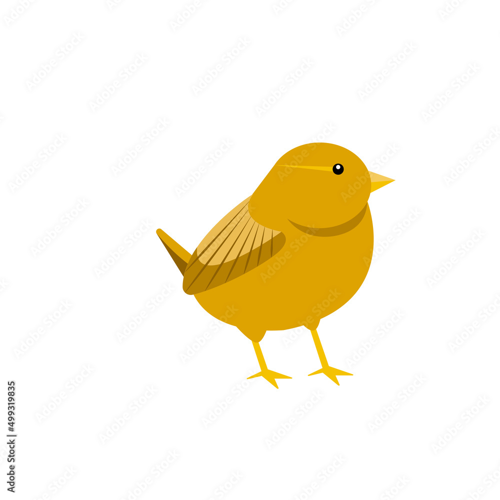Little robin bird, hand drawn vector illustration in flat style Little robin bird, hand drawn vector illustration in flat style