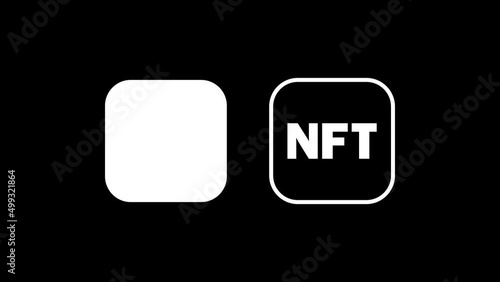 NFT coin animation. Non Fungible Token. Blockchain technology. Alpha channel. 4K photo
