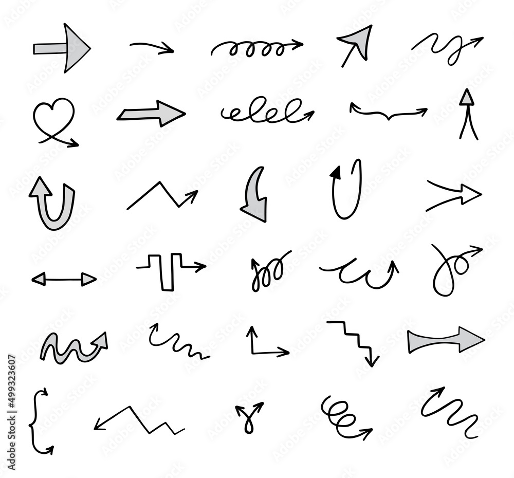 Vector set of hand drawn arrows, elements for presentation Vector set of hand drawn arrows, elements for presentation