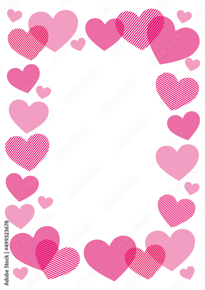 ハート　フレーム  ピンク　縦
