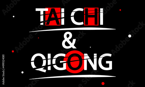 Wallpaper Mural Tai Chi and Qigong typography, vector art illustration. Torontodigital.ca