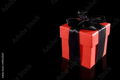red gift box with bow