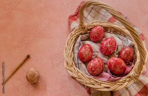 Canvas Print traditionally painted hungarian easter eggs