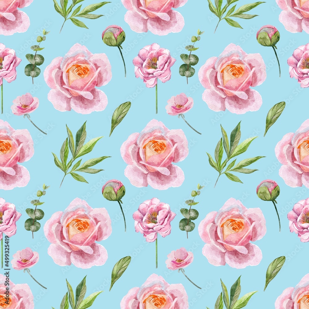 seamless pattern with roses