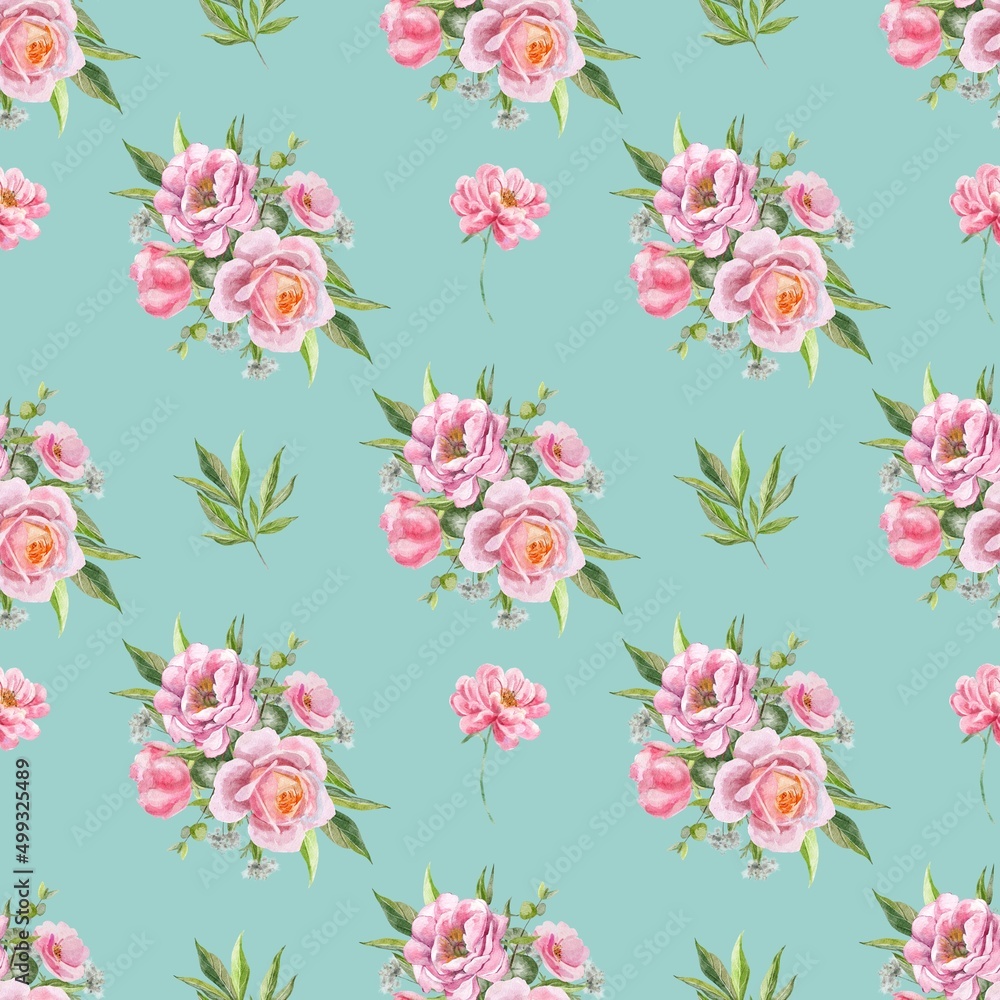 seamless pattern with pink flowers seamless pattern with pink flowers