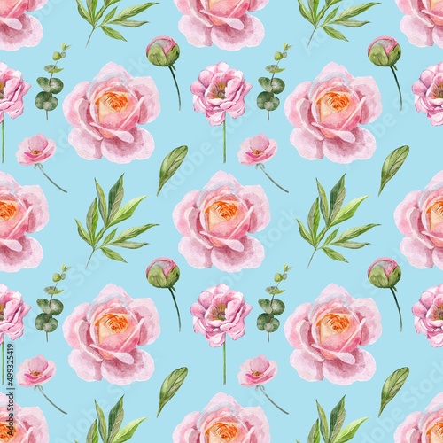 seamless pattern with roses © MariiaMart