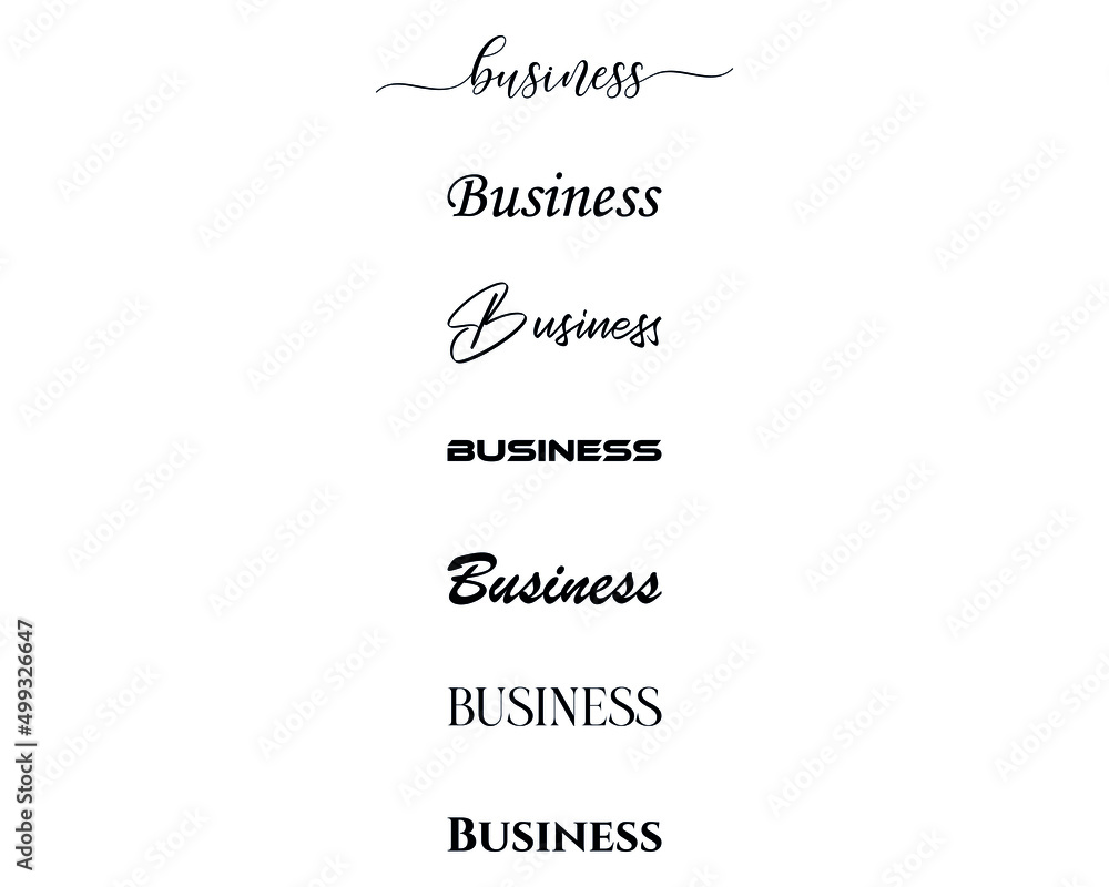 business in the creative and unique  with diffrent lettering style	