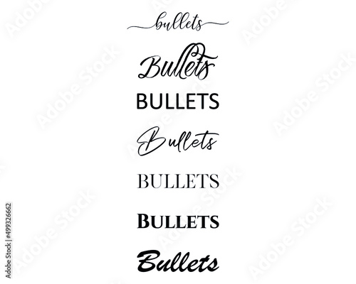 bullets in the creative and unique  with diffrent lettering style