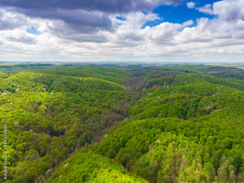 Beautiful Bilogora in spring from above