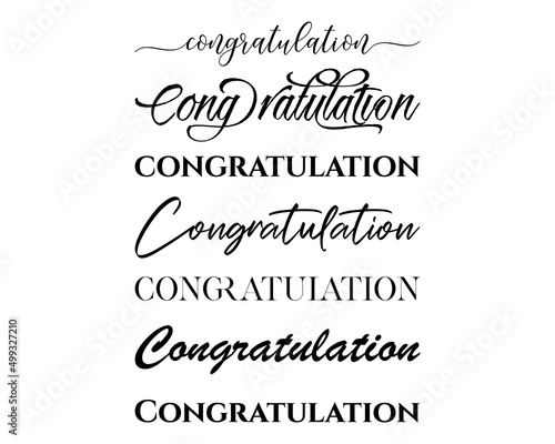congratulation in the creative and unique  with diffrent lettering style	