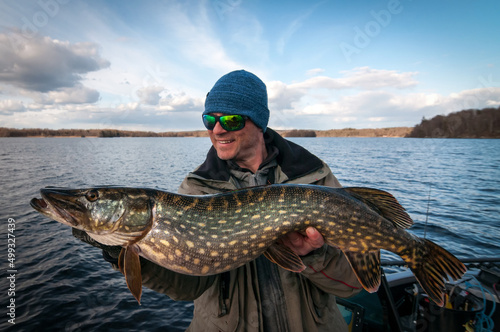 Big pike from the lake - early spring