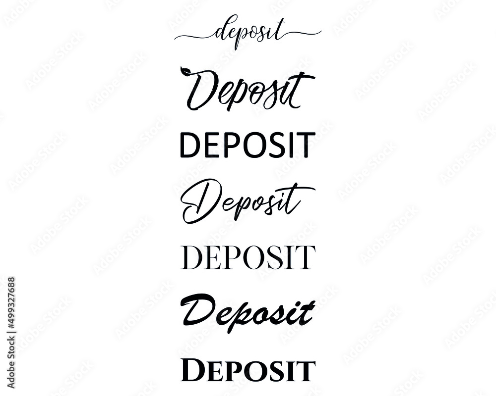 deposit n the creative and unique with diffrent lettering style deposit n the creative and unique with diffrent lettering style