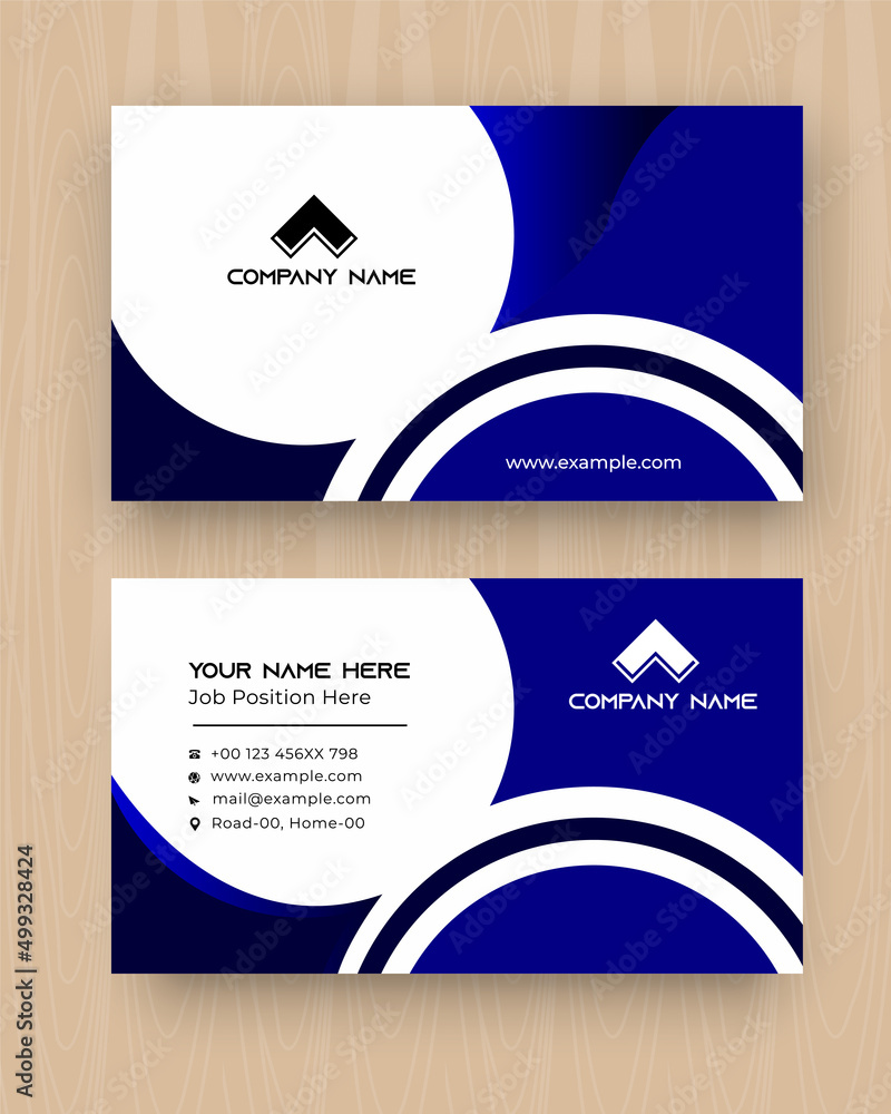 Obraz premium Modern Business template cards design, creative vector blue Company Visiting card Design, Front or back side business card