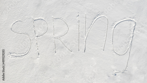 Spring text written on virg...