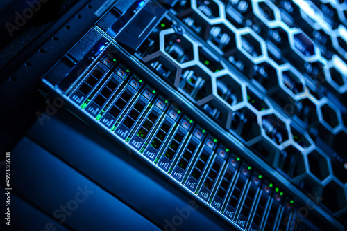 Obraz na płótnie The server room tells the computer server that is working continuously
